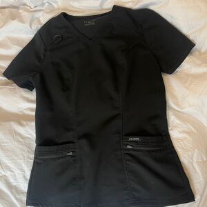 Jaanuu Women's Black Short Sleeve V-Neck Top